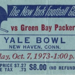 1973 New York Giants vs. Green Bay Packers Ticket Art